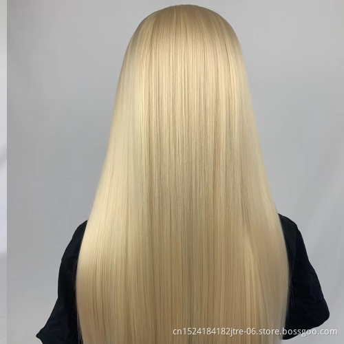 T Part Synthetic Lace Front Hair Wig Solid Colors Trendy Silky Straight Slight Yaki Long Length 4 Colors to Choose